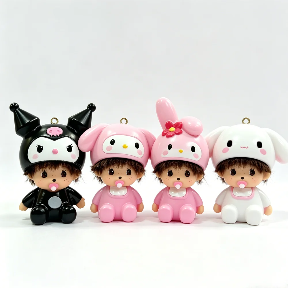 Sanrio Monchhichi Keychain 6pc - Kawaii Tech Accessories ulasan dan harga